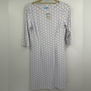 J.McLaughlin Mari boat Geometric shift 3/4 sleeve Catalina cloth Dress small NWT